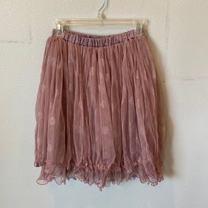 Pink mauve polka dotted skirt